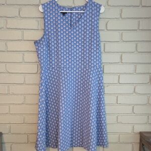 Talbots Sleeveless Blue and White Mini Dress